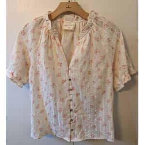 Easy Clothes Ecru Embroidered Carine Blouse